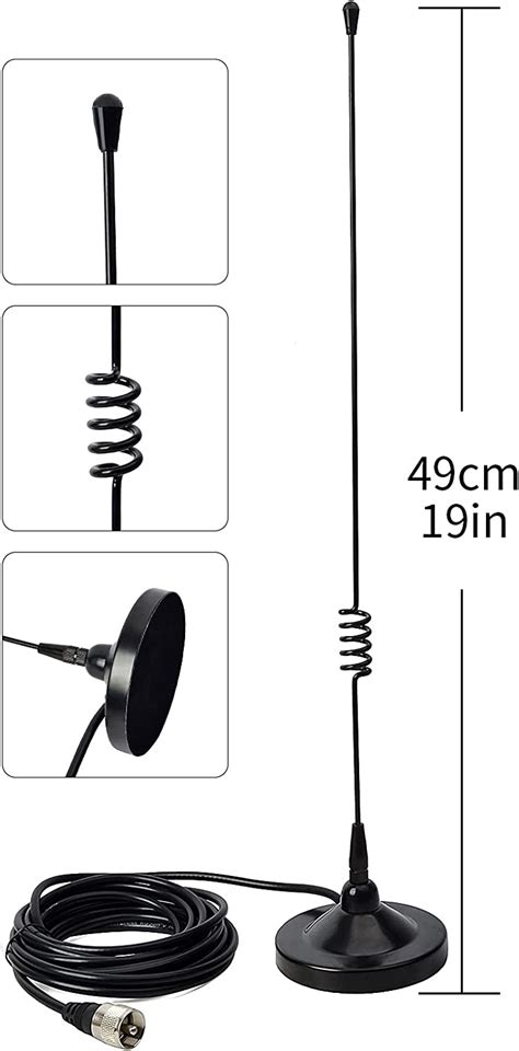 Dual Band Magnetic Mount Mobile Antenna 2M 70Cm Vhf Uhf Heavy Duty