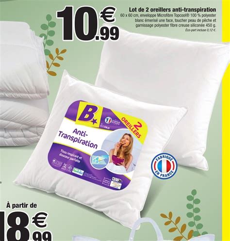 Promo Lot De Oreillers Anti Transpiration Chez Bazarland