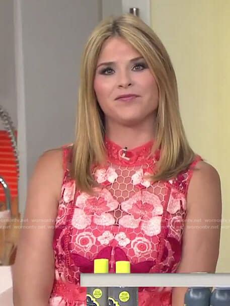 Wornontv Jennas Pink Floral Embroidered Dress On Today Jenna Bush