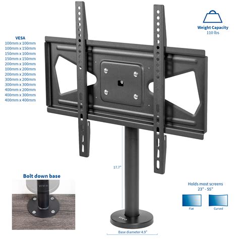 Vivo Swivel Bolt Down Desktop Tv Vesa Mount For Screen Sizes 32 To 55