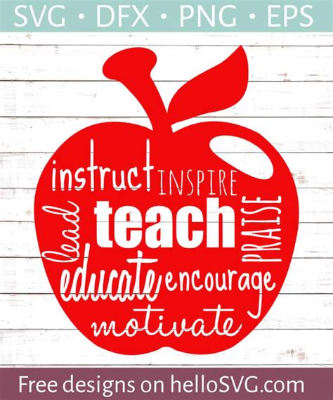 Teacher Appreciation Cricut Apple Svg Free Svg Images File