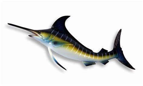 Buy Hand Painted Blue Stripe Marlin Fish Wall Mount Decor Plaque 8 E