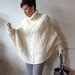 Hand Knitted Poncho Braided Cape Sweater Fall Fashion Cabled Poncho