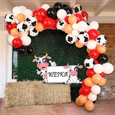 Kit De Arco De Guirnalda De Globos De Fiesta De Vaca Env O Gratis