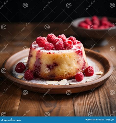 Raspberry Bundt Cake With White Glaze On Wooden Stand Ai Generate Stock