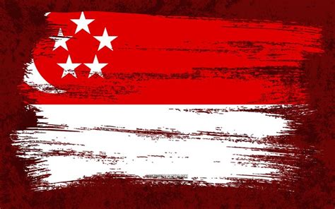 Download Wallpapers 4k Flag Of Singapore Grunge Flags Asian