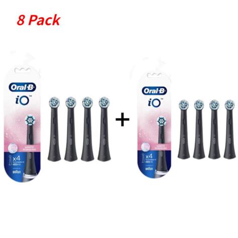 4 8 Stück Oral B iO Sanfte Reinigung Aufsteckbürsten Schwarz Weiß