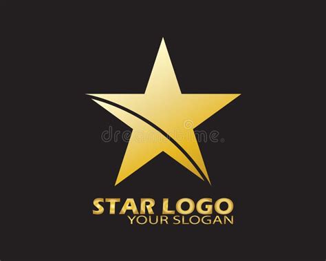 Vetor De Logotipo De Estrela Dourada Em Estilo Elegante Fundo Preto