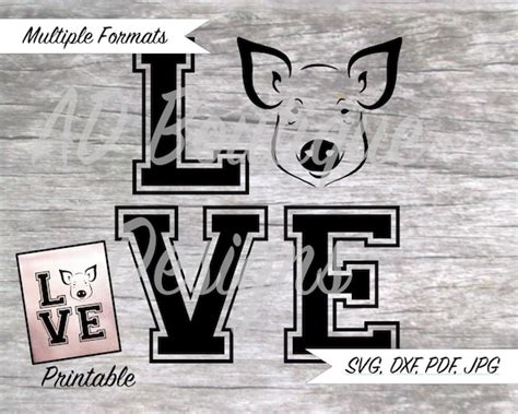 Pig Love Svg Design Plus Printable Etsy