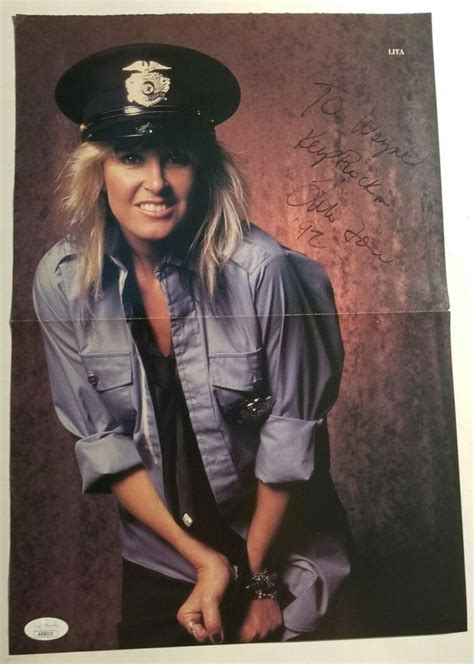 Lita Ford Real Signed Mag Pinup Poster Jsa Coa Autographed Glam Rock