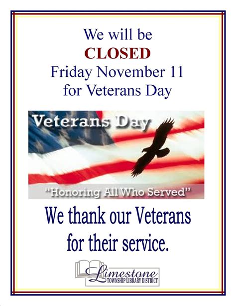 Fillable For Veterans Day Closed Signs - Fillable Form 2024