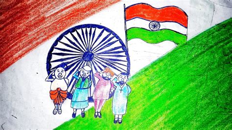 How To Draw Indian National Flag Republic Day Special Girl Flag