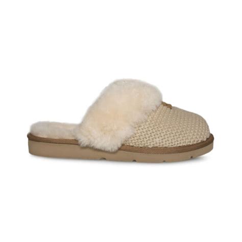 Ugg Cozy Knit Cream Sheepskin Classic Comfort Womens Slippers Size Us