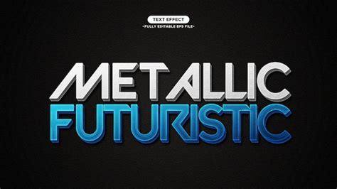 Premium Vector Metallic And Futuristic Vector Text Effect With