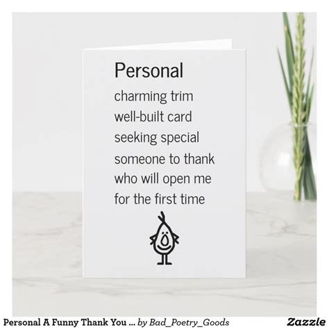 Personal A Funny Thank You Poem Zazzle Thank You Poems Funny Thank