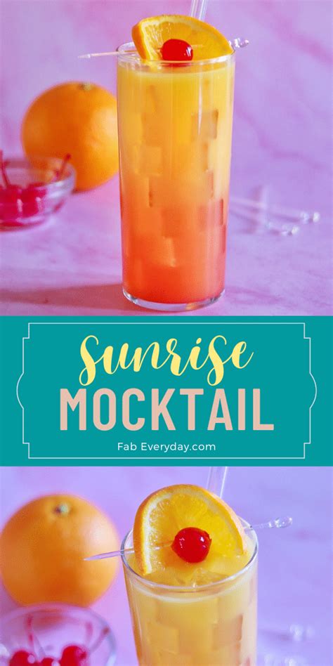 Sunrise Mocktail Non Alcoholic Orange Juice Mocktail Fab Everyday