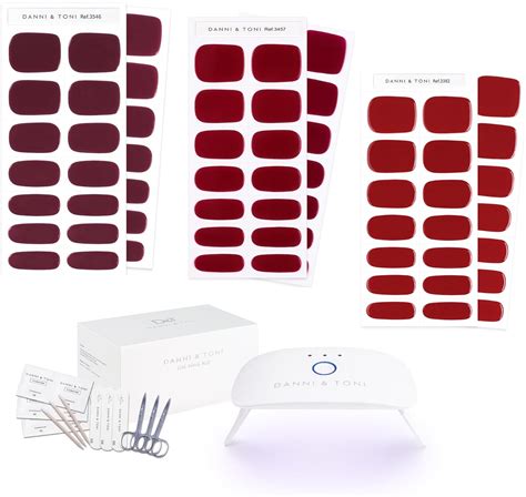 Amazon Danni Toni Gel Nail Kit Semi Cured Gel Nail Strips Red