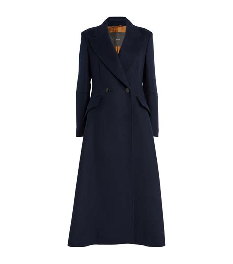 Womens Max Mara Blue Virgin Wool Double Breasted Coat Harrods Us