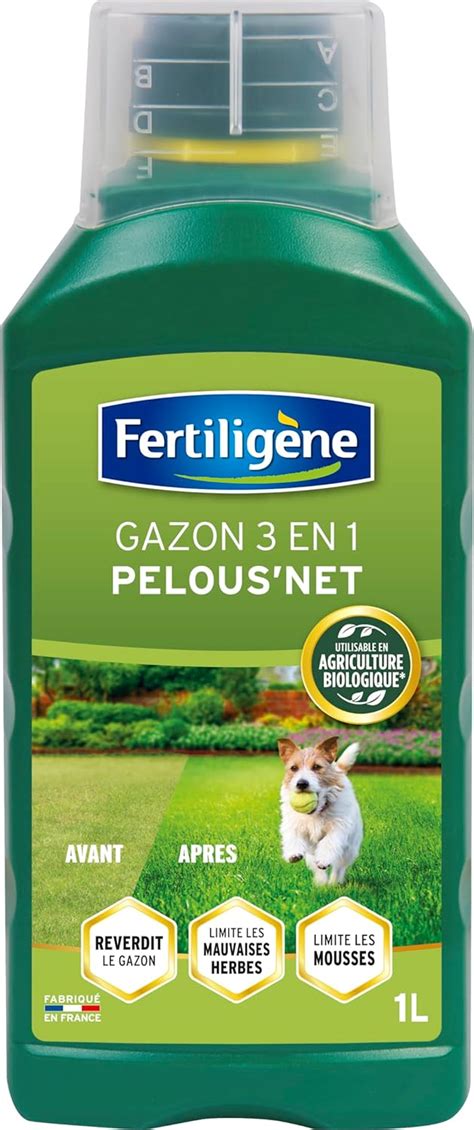 FERTILIGENE FGAZLIQ1 Engrais Liquide Gazon 3 En 1 Pelous Net 1 L