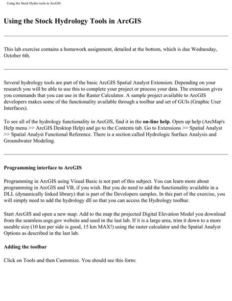 Using the Stock Hydrology Tools in ArcGIS