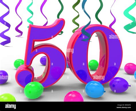 Number Fifty Party Meaning Colourful Birthday Party Or Decorated