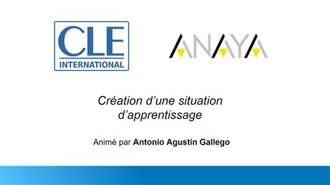 Cr Ation D Une Situation D Apprentissage Webinaire Anim Par Antonio