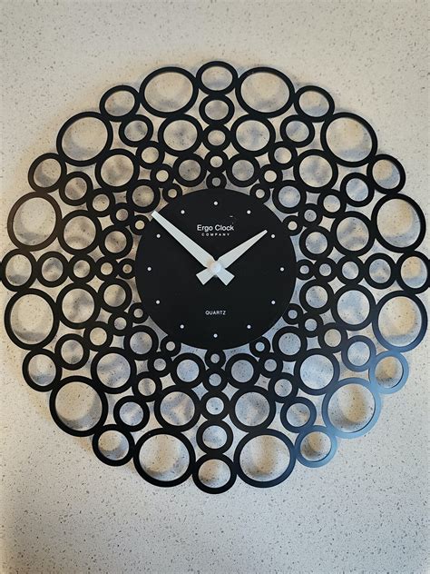 Mcm Style Wall Clock Black Sunburst Midcentury Living Room Clock