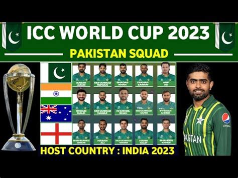 Icc World Cup India Pakistan Team Squad For Icc Odi World Cup