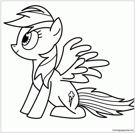 Lovely Rainbow Dash My Little Pony Coloring Page - Free Printable ...