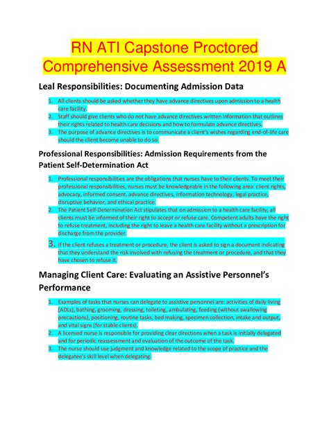 Rn Ati Capstone Proctored Comprehensive Assessment A Browsegrades