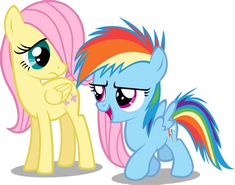 Fluttershy And Rainbow Dash As A Filly