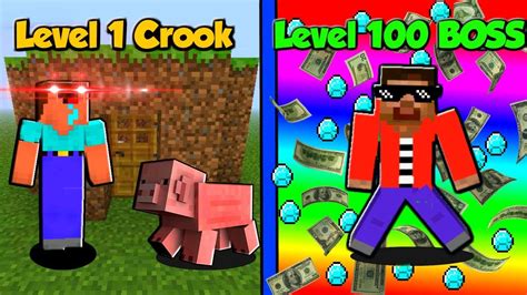 Minecraft LEVEL 1 CROOK Vs LEVEL 100 BOSS 1 Minecraft Animation