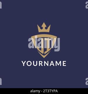 Ji Logo With Shield And Crown Initial Monogram Logo Design Ideas Stock