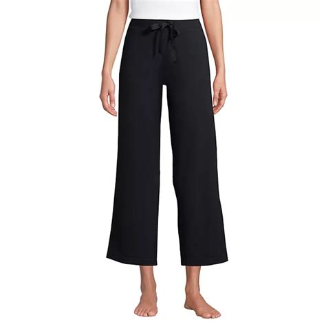 Womens Lands End Wide Leg Cropped Pajama Pants