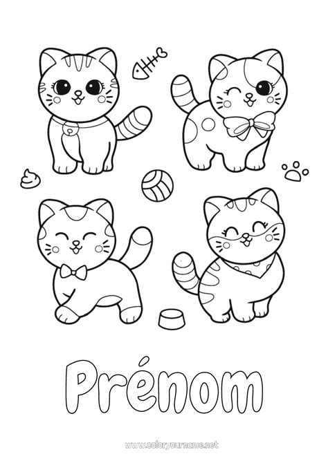 Coloriage N°2526 Mignon Chat Kawaii