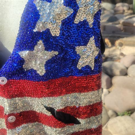 Stars Stripes Sequin Vintage Vest Gem