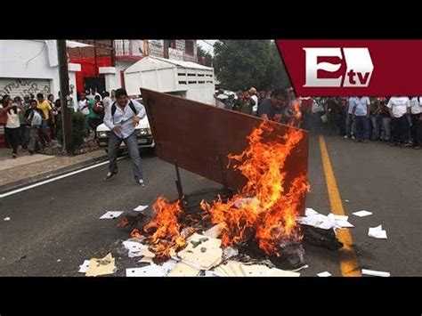 En Oaxaca Maestros De La Secci N Causan Destrozos A Inmuebles