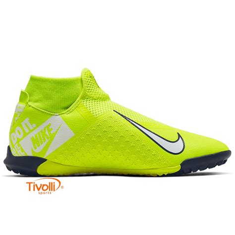 Chuteira Nike Phantom Vision Society Tf Verde Limão