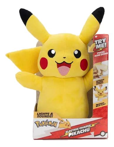 Pokémon Pelúcia Pikachu 34cm Luz E Som 2613 Sunny