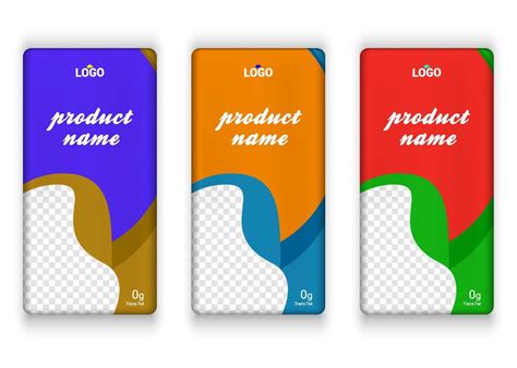 Cement And Chocolate Bar Label Design With Multiple Color Variant Eps