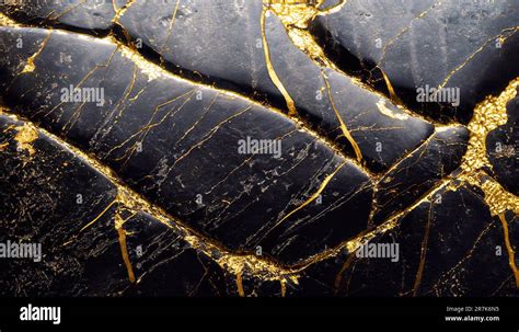 Black Marble With Golden Veins Black Marbel Natural Pattern For