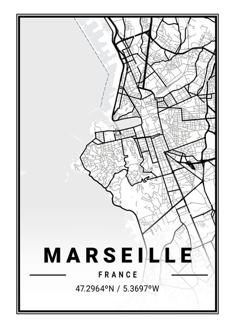 Marseille Light City Map Poster By Tien Stencil Displate