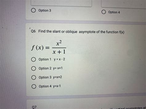 Answered Q6 Find The Slant Or Oblique Asymptote Bartleby