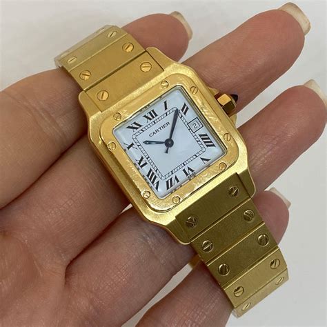 Cartier Santos Galbee Heavy Solid All 18 Karat Yellow Gold Automatic ...