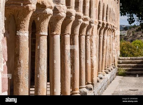 Arcaded Gallery Of Semicircular Arches On Paired Columns Stock Photo