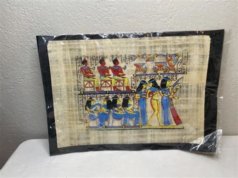 Rare Authentic Hand Painted Ancient Egyptian On Papyrus X Eur