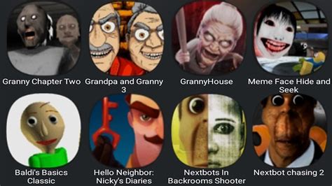 Granny Chapter Two Grandpa And Granny Granny House Meme Face Hide And