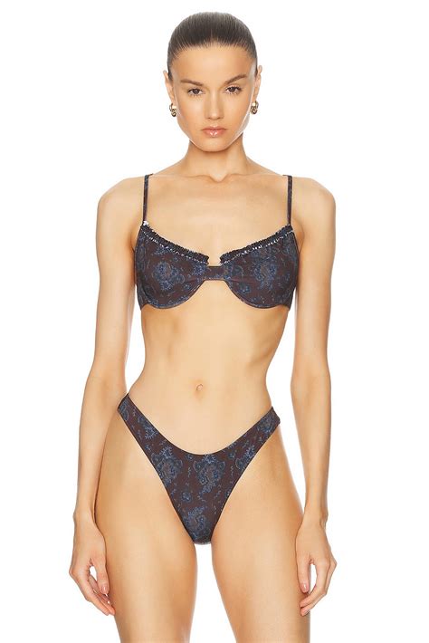 Heavy Manners Ruffle Bikini Top In Madison Avenue FWRD