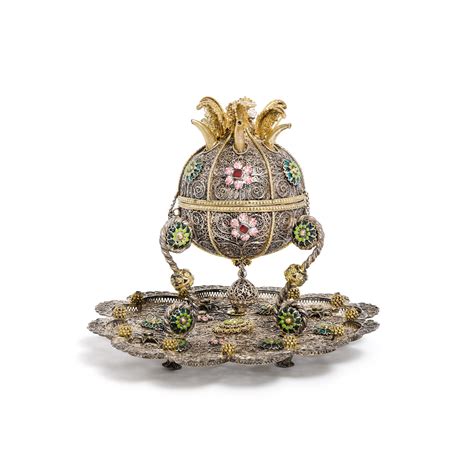 A Parcel Gilt Silver Filigree Enamel And Coloured Glass Set Incense Burner East Indies 18th