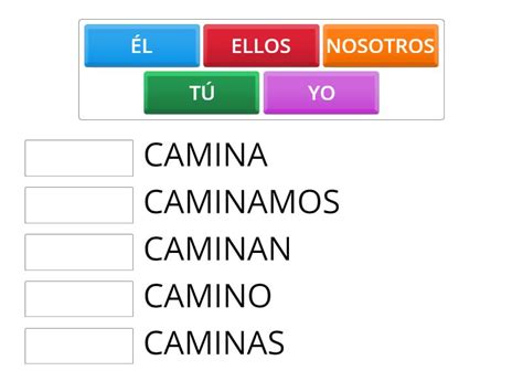 Verbos Regulares Ar Caminar To Walk Match Up